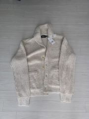 RRL(ダブルアールエル) コットンリネン 숄 カラー カーディガン クリーム XL 新品 出品