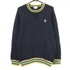 ジャックバニー セーター ネイビー×ベージュ系 ツリーワッペン 背面英字 ニット メンズ 6(XL) ゴルフウェア Jack Bunny