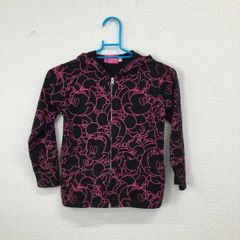 ディズニー ジップパーカー 120 女の子 ミッキー ミニー 総柄 블랙