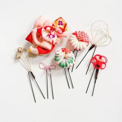 七五三髪飾り　〔6193〕七五三　ヘッドドレス　ヘアクリップ　水引　髪飾り　３歳　７歳