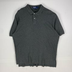古着 ポロバイラルフローレン Polo by Ralph Lauren 半袖シャツ 刺繍ロゴ ワンポイント ポロシャツ XL  グレー系 メンズ