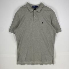 古着 ポロバイラルフローレン Polo by Ralph Lauren 半袖シャツ 刺繍ロゴ ワンポイント ポロシャツ XL  グレー系 メンズ