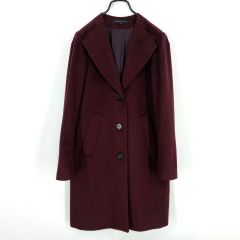 セオリー レディース 季節の変わり目 カシミア ウールコート ワイン80 (HU47730)
