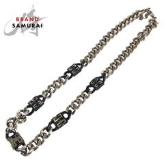 Givenchy ジバンシー 4G チェーン ブラック 黒 シルバー金具 真鍮 ネックレス 男女兼用 レディース 1-0294737【中古】
