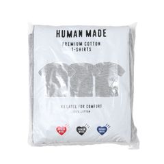 【新品】HUMAN MADE ヒューマンメイド Tシャツ グレー サイズ:L | 23AW プレミアムコットン Tシャツ 3枚パック(3Pack T-Shirt Set) | トップス カットソー 半袖【メンズ】