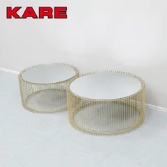 ☆展示極美品☆KARE カレ Coffee Table Wire Brass ワイヤーブラス ローテーブル/コーヒーテーブル 2セット 8.2万
