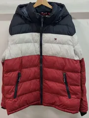 TOMMY HILFIGER トミーヒルフィガー ダウンジャケット 中綿 フード付き トリコロール サイズL 158AN508