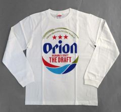 【中古】Tシャツ ドラフトロゴ ロングTシャツ ホワイト Mサイズ オリオンビール