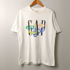 ギャップ GAP ミックス GAPロゴ  Tシャツ【M】ホワイト系／白系