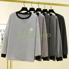 長袖Tシャツ レディース ボーダー トップス スウェット クルーネック 長袖 カジュアル カットソー Tシャツ インナー 秋冬 シンプル カジュアル 大人 かわいい おしゃれ
