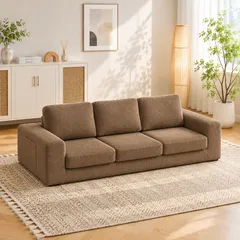 新入荷|ソファベッド 組立て不要 3人掛け フロアソファ ローソファ ソファー 1人暮らし 家庭用 マルチに使える 座椅子 枕付き 6色展開 完成品 運びに便利だ 圧縮梱包 高反発ウレタン 28Dウレタン 支持力150N 【ブラウン】