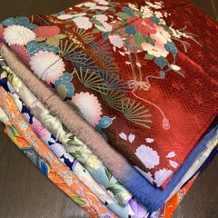きものまとめ売り】正絹振袖7枚 リメイク素材 ハンドメイド向け - メルカリ