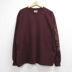 XL/古着 カーハート Carhartt 長袖 Tシャツ メンズ コットン クルーネック バーガンディ 26oct06