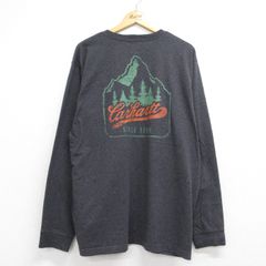 XL/古着 カーハート Carhartt 長袖 Tシャツ メンズ 胸ポケット 大きいサイズ クルーネック グレー 霜降り 26oct06