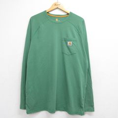 XL/古着 カーハート Carhartt 長袖 Tシャツ メンズ 胸ポケット付き ラグラン クルーネック グリーン 26oct06