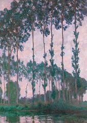 クロード・モネ　エプト川のポプラ並木、曇り　A3(297㎜×420㎜）A0 A1 A2 A4 アートポスター 日本製 絵画 インテリア 壁紙