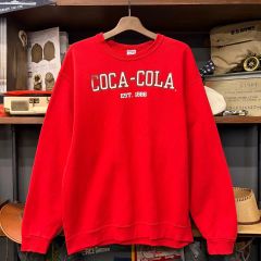 90s ジャージス コカコーラ スウェットシャツ N2878 刺繍 グラフィック ヌーブランド 生地 スウェット