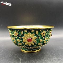 青花磁器の五色手描き風景図 盆栽鉢 植木鉢 小品盆栽鉢 大品盆栽鉢