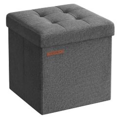 ☆新品☆SONGMICS オットマン 収納 スツール 収納 ベンチ 収納ボックス 折りたたみ式 耐荷重130kg 収納 足置き 椅子 ボックス 持ち運びに便利 ふた付き 幅30×奥行き30×高さ30cm LSF028G02 15d55004
