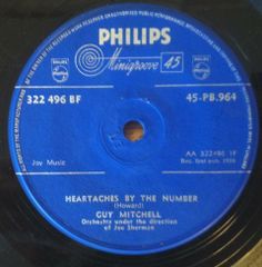 7インチ Guy Mitchell Heartaches By The Number 45PB964 PHILIPS