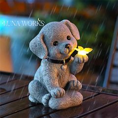 ソーラーライト ガーデンライト ガーデンオーナメント 子犬 犬 いぬ 動物ライト ミニライト 庭オブジェ 癒しグッズ ガーデニング お庭 玄関ライト 園芸装飾 インテリア 可愛い 防水 ギフト プレゼント
