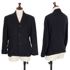 トリコ 꼼데가르송 tricot COMME des GARCONS リネンコットンクローバーカラージャケット 紺S