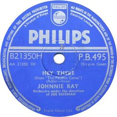 78RPM/SP Johnnie Ray Pajama Game - Hey There / Hernandos Hideaway PB495 PHILIPS
