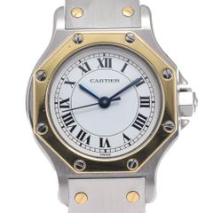 カルティエ CARTIER サントスオクタゴン SM SS/YG ホワイト 自動巻き レディース 箱付き 腕時計 M#148361