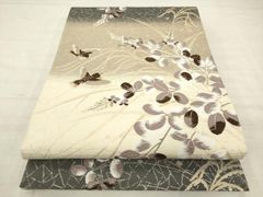 平和屋着物●六通柄袋帯　唐織　花鳥文　金糸　正絹　逸品　AABM4886pf