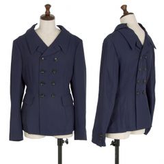 컴콤 꼼데가르송 COMME des GARCONS 앞뒤 열림 더블 울 재킷 감색 SS