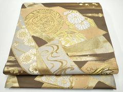 平和屋着物●西陣　川島織物　六通柄　本袋帯　地紙松竹梅　金糸　正絹　逸品　CABN2741hy