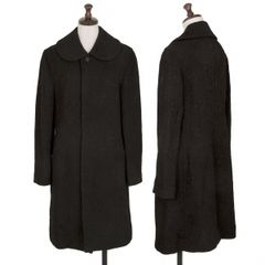 コムコム 꼼데가르송 COMME des GARCONS レーヨン混花柄ジャガードラウンドカラーコート 黒SS