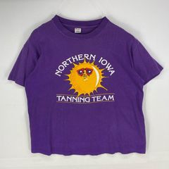 古着 80's/80年代 ヴィンテージ チャンピオン Champion USA製 半袖Tシャツ クルーネック XL  パープル系 プリント メンズ