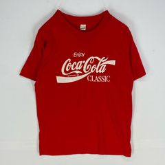 古着 80's/80年代 ヴィンテージ スクリーンスターズ Screen Stars USA製 半袖Tシャツ コカコーラ 企業 L  レッド系 プリント メンズ