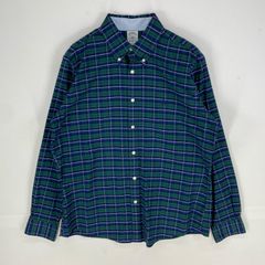 古着 ブルックスブラザーズ Brooks Brothers 長袖シャツ 刺繍ロゴ 1818 ロングスリーブ L  グリーン系 チェック メンズ