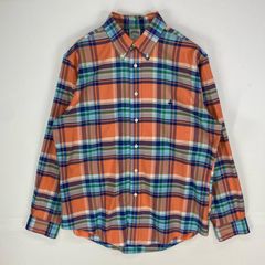 古着 ブルックスブラザーズ Brooks Brothers 長袖シャツ ボタンダウン 刺繍ロゴ 1818 ロングスリーブ L  オレンジ系 チェック メンズ