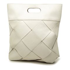 ボッテガヴェネタ マキシイントレチャート スリップ トートバッグ アイボリー ハラコ レディース BOTTEGAVENETA【1-0292236】