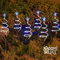 クリスマス ソーラーライト ガーデンライト ガーデンオーナメント スパイラルツリー型 ライト 3個セット 庭オブジェ 癒しグッズ ガーデニング お庭 玄関ライト 園芸装飾 インテリア オシャレ 防水 ギフト プレゼント 贈り物 ガーデンステーク ガーデンピック