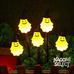 ソーラーライト ガーデンライト ガーデンオーナメント 可愛いオバケ おばけ 5個セット ミニライト ガーデンステーク ガーデンピック 癒しグッズ ガーデニング お庭 玄関ライト 園芸装飾 インテリア ユニーク 防水 パーティ ギフト プレゼント プラスチック