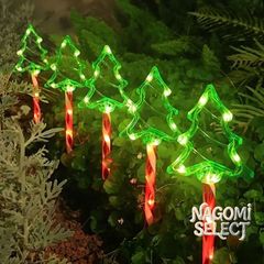 クリスマス ソーラーライト ガーデンライト ガーデンオーナメント ツリー型 5個セット 庭オブジェ 癒しグッズ ガーデニング お庭 玄関ライト 園芸装飾 インテリア オシャレ 防水 ギフト プレゼント 贈り物 ガーデンステーク ガーデンピック
