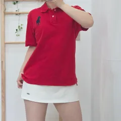 L(14-16) ポロラルフローレン ビックポニー 半袖 カラーTシャツ レッド