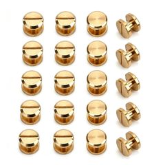 【新品】 真鍮製シカゴスクリュー 20個セット 8×4×3mm ネジ式鋲 レザークラフト ハンドメイド DIY補修パーツ