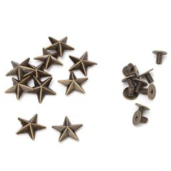 【新品】 10個 衣服リベット 飾りアクセサリー スターリベット レザークラフト 底びょう リベット スタッズパーツ 鋲 リベット スタッド ネジ式 バッグ ・ベルト・レザーブレスレット・靴・ブーツ・帽子・ジャケット(＃３)