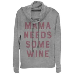 アンブランデッド レディース トップス Tシャツ グラフィック Unbranded Womens Mama Needsome Wine Cowlneck Graphic Lightweight Lon