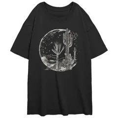 アンブランデッド レディース トップス Tシャツ グラフィック Unbranded Juniors Desert Moon Oversized Graphic Tee Black ブラック