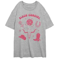 アンブランデッド レディース トップス Tシャツ グラフィック Unbranded Juniors Discowgirl Oversized Graphic Tee Athletic Heather
