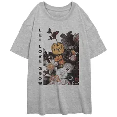 アンブランデッド レディース トップス Tシャツ グラフィック Unbranded Juniors Let Love Grow Like Flowers Oversized Graphic Tee A