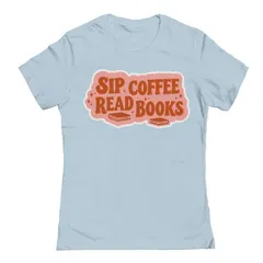 アンブランデッド レディース トップス Tシャツ グラフィック Unbranded Juniorsip Coffee Read Books Retro Graphic Tee Light Blue ブ