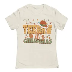 アンブランデッド レディース トップス Tシャツ グラフィック Unbranded Juniors Yeehaw It Is Christmas Graphic Tee Natural