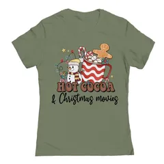 アンブランデッド レディース トップス Tシャツ グラフィック Unbranded Juniors Cozy Christmas Hot Cocoa Graphic Tee Light Olive オ